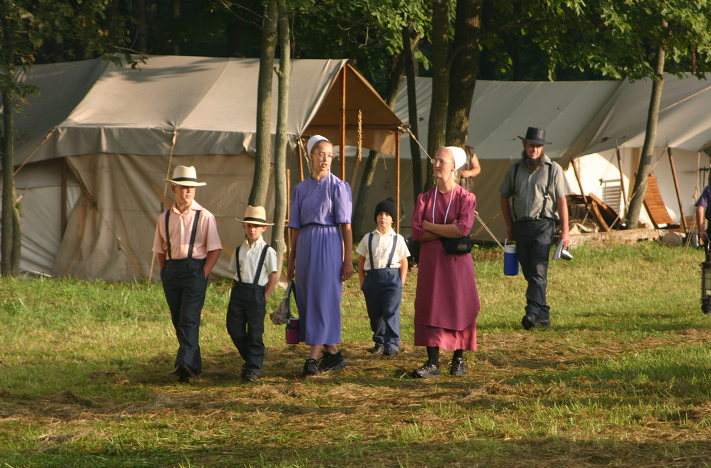 Amish People Walking